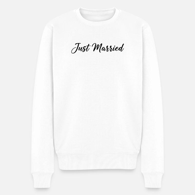 Juste marié – Lettrage classique de mariage - Pull Premium bio Homme - blanc