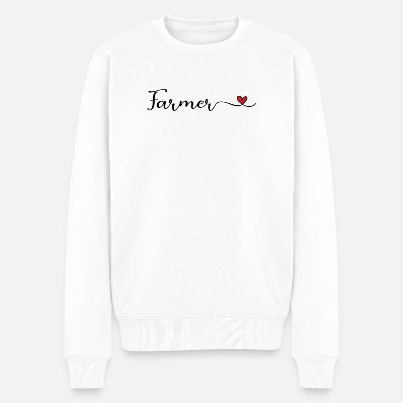 Farmer - Männer Premium Bio Pullover - Weiß
