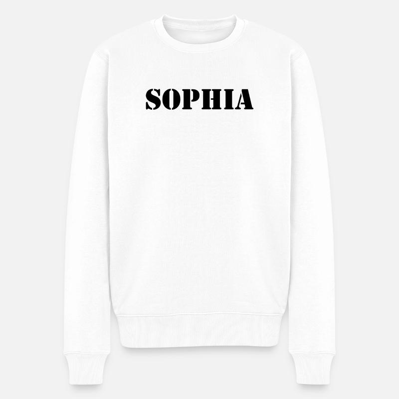 Name Sophia - Männer Premium Bio Pullover - Weiß
