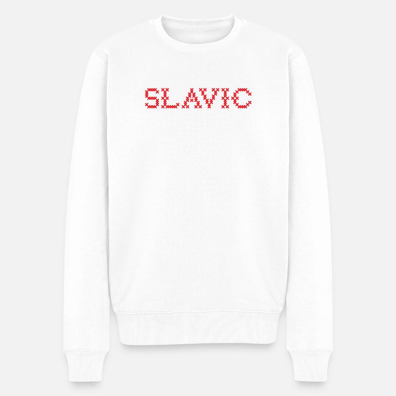 SLAVE Folk Slawisch - Pull Premium bio Homme - blanc
