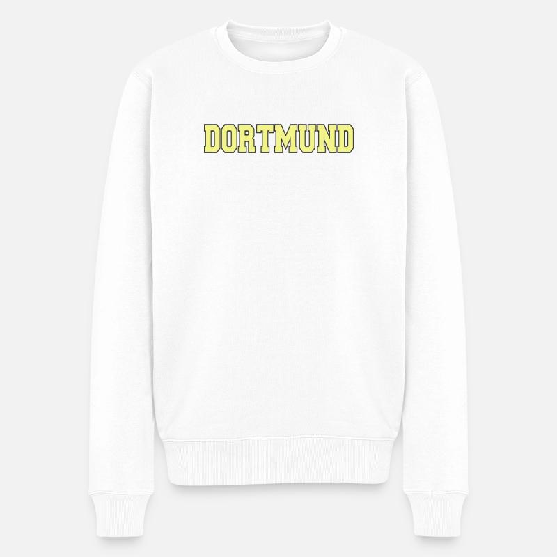 Dortmund Schriftzug - Männer Premium Bio Pullover - Weiß