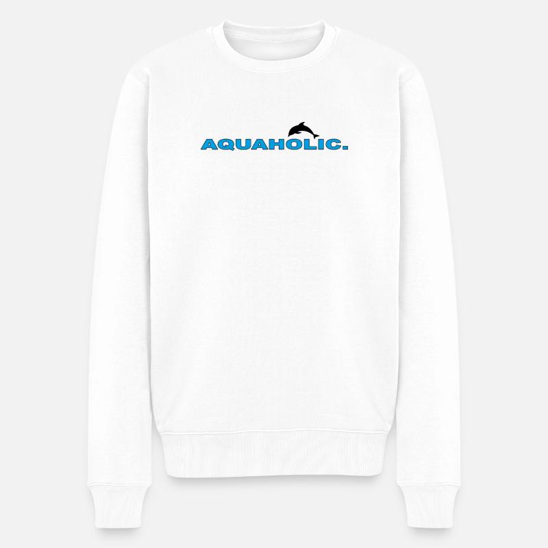 AQUAHOLIC - Männer Premium Bio Pullover - Weiß