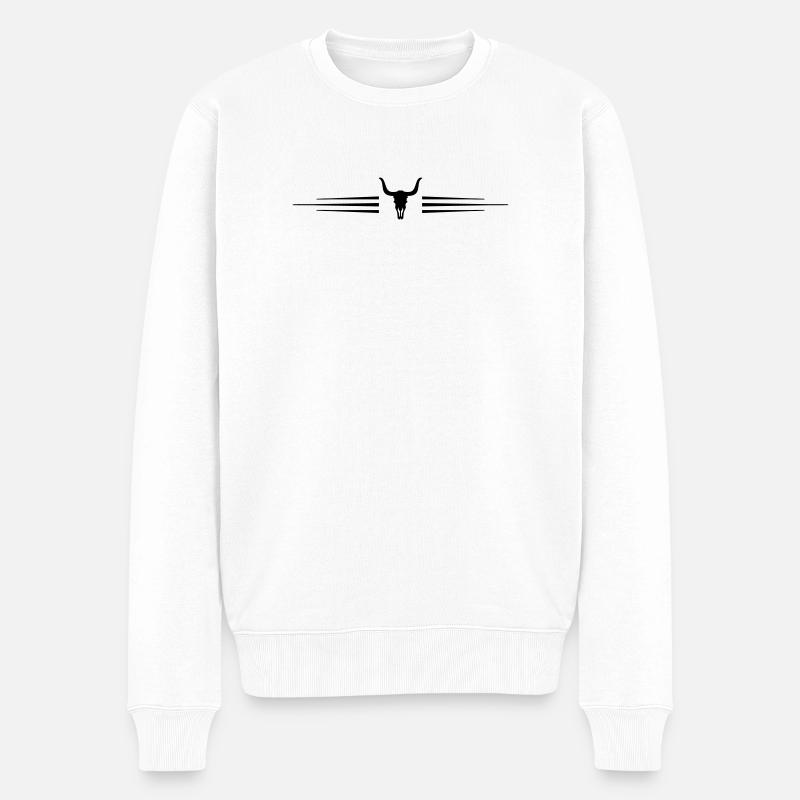 Bulle Skelett Linie - Männer Premium Bio Pullover - Weiß
