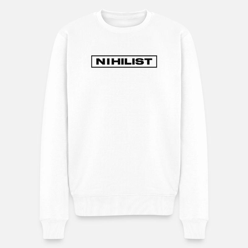 NIHILIST_DARK - Männer Premium Bio Pullover - Weiß