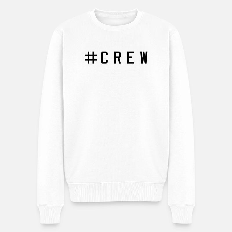 Crew - Männer Premium Bio Pullover - Weiß
