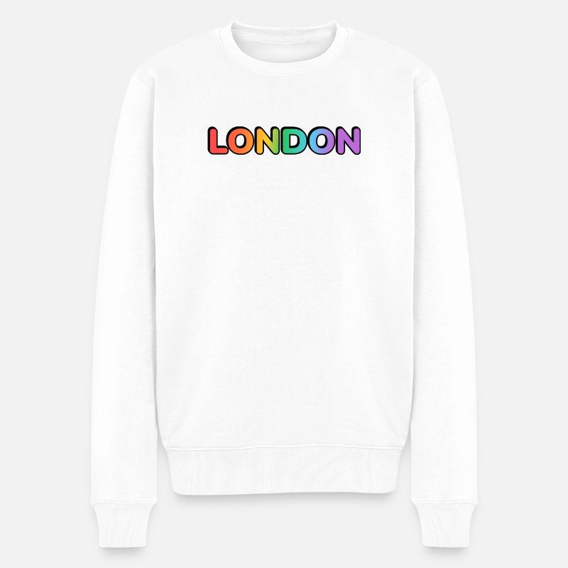 London LGBTQ Rainbow - Pull Premium bio Homme - blanc