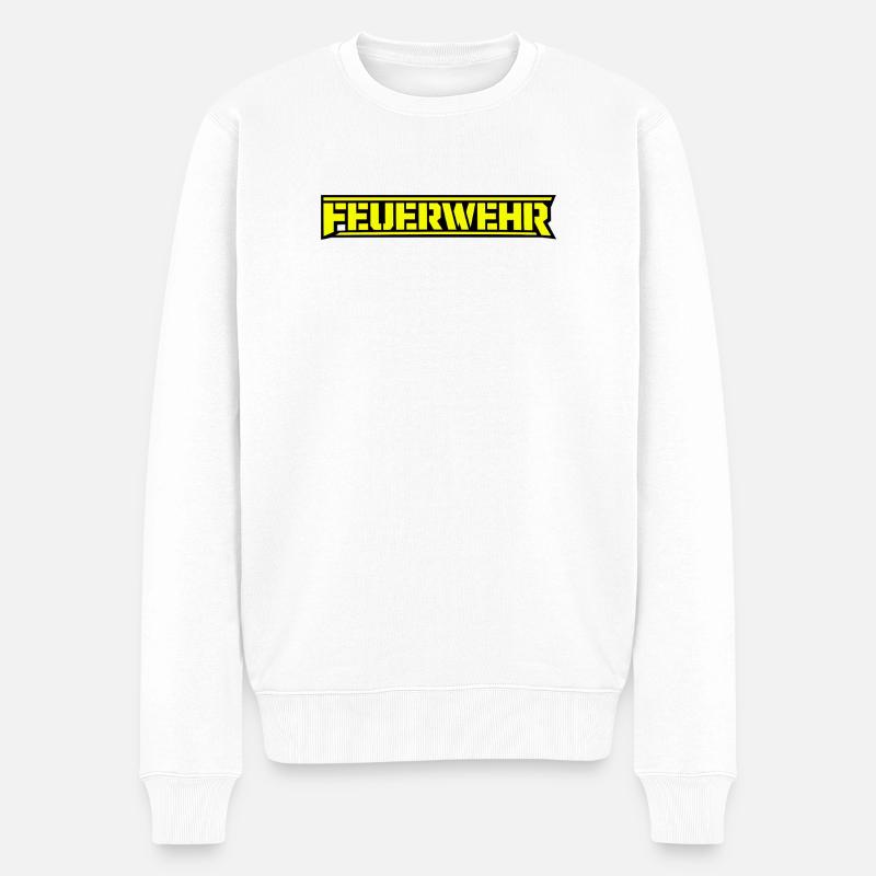 Feuerwerk Neon Schriftzug - Männer Premium Bio Pullover - Weiß