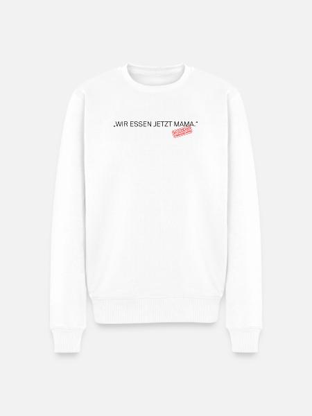 Satzzeichen Retten Leben Spruch - Männer Premium Bio Pullover - Weiß