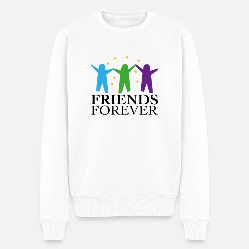 Freunde für immer - Männer Premium Bio Pullover - Weiß