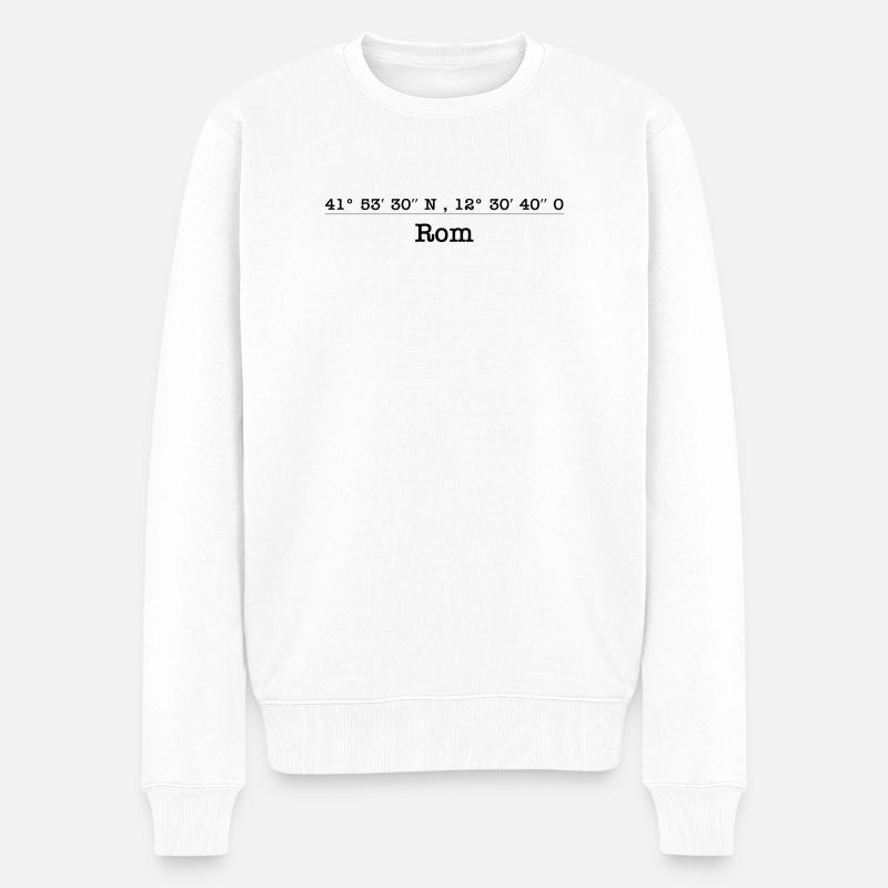 Koordinaten Rom - Männer Premium Bio Pullover - Weiß