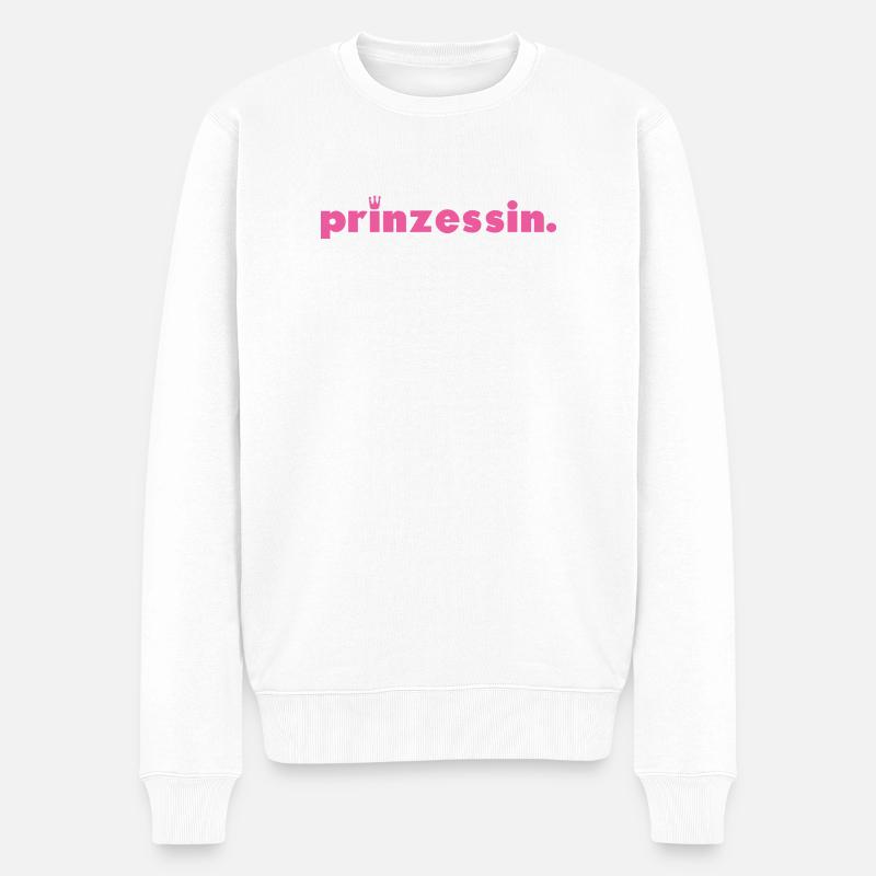 prinzessin. - Männer Premium Bio Pullover - Weiß