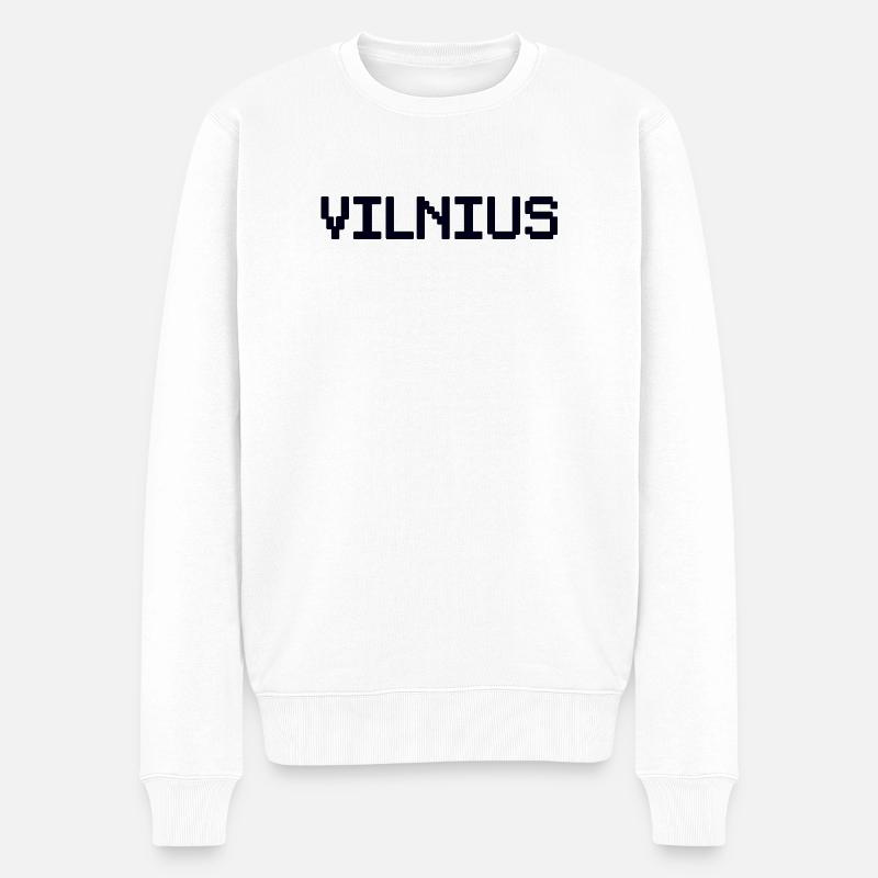 VILNIUS Lithuania Litauen - Männer Premium Bio Pullover - Weiß
