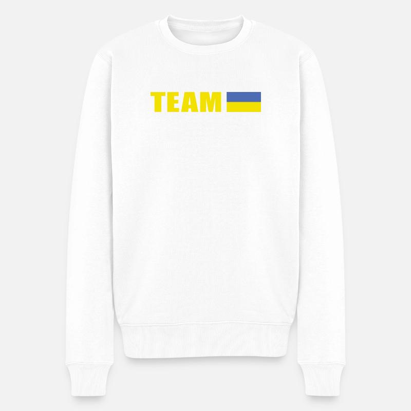 Soutenez l’équipe Ukraine - Pull Premium bio Homme - blanc