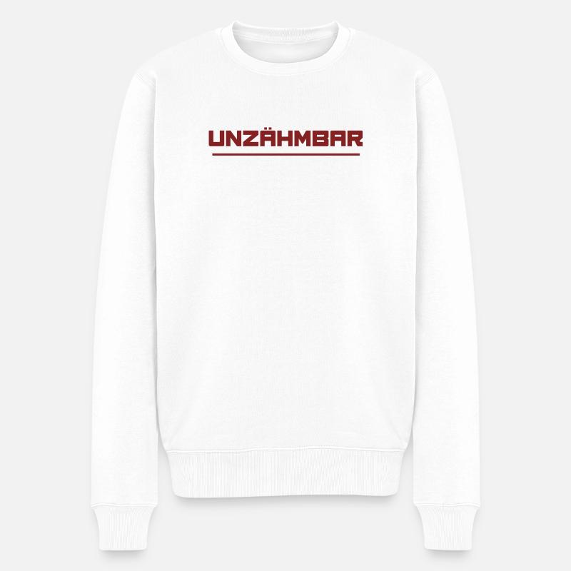 UNZÄHMBAR - Männer Premium Bio Pullover - Weiß
