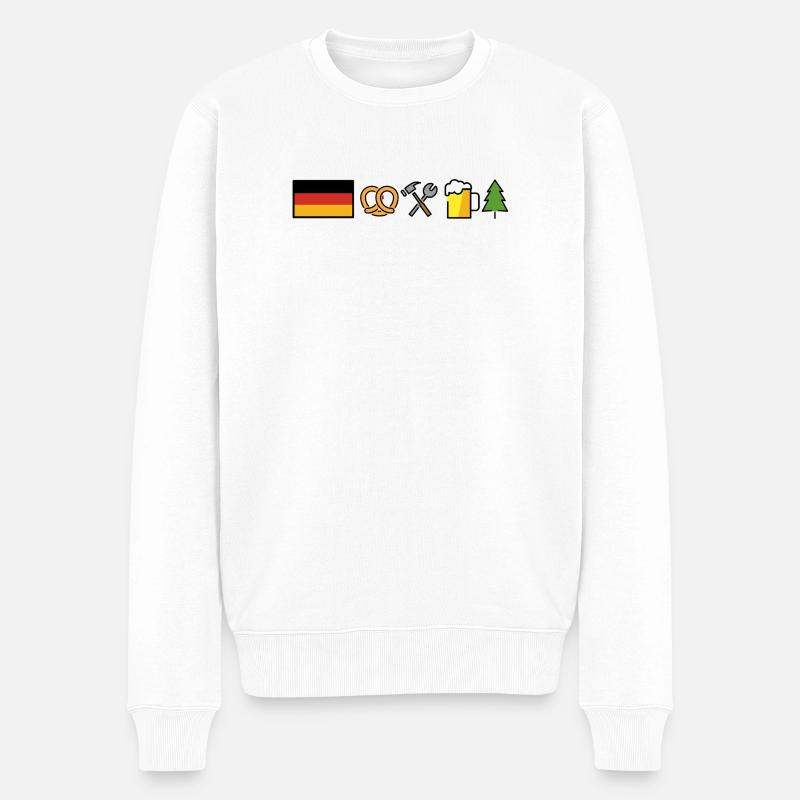 Germany Design  - Männer Premium Bio Pullover - Weiß