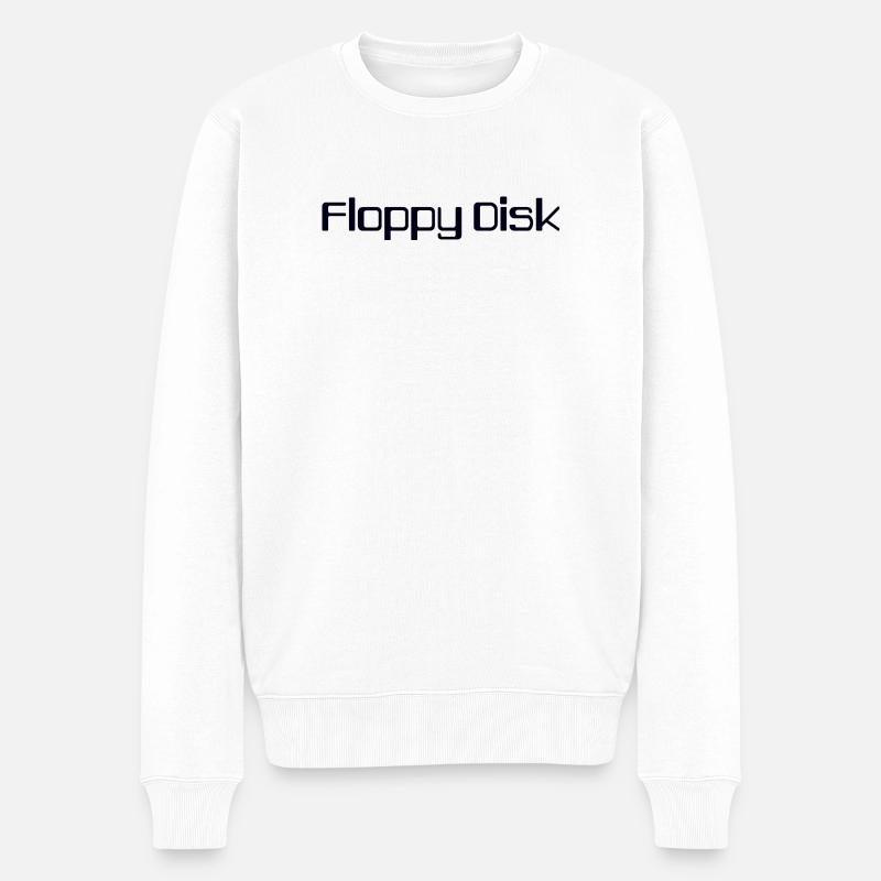 Floppy Disk - Männer Premium Bio Pullover - Weiß