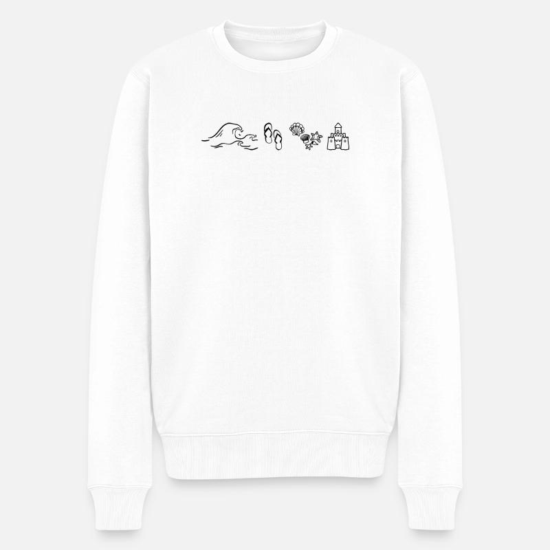 Sommerstimmung - Männer Premium Bio Pullover - Weiß