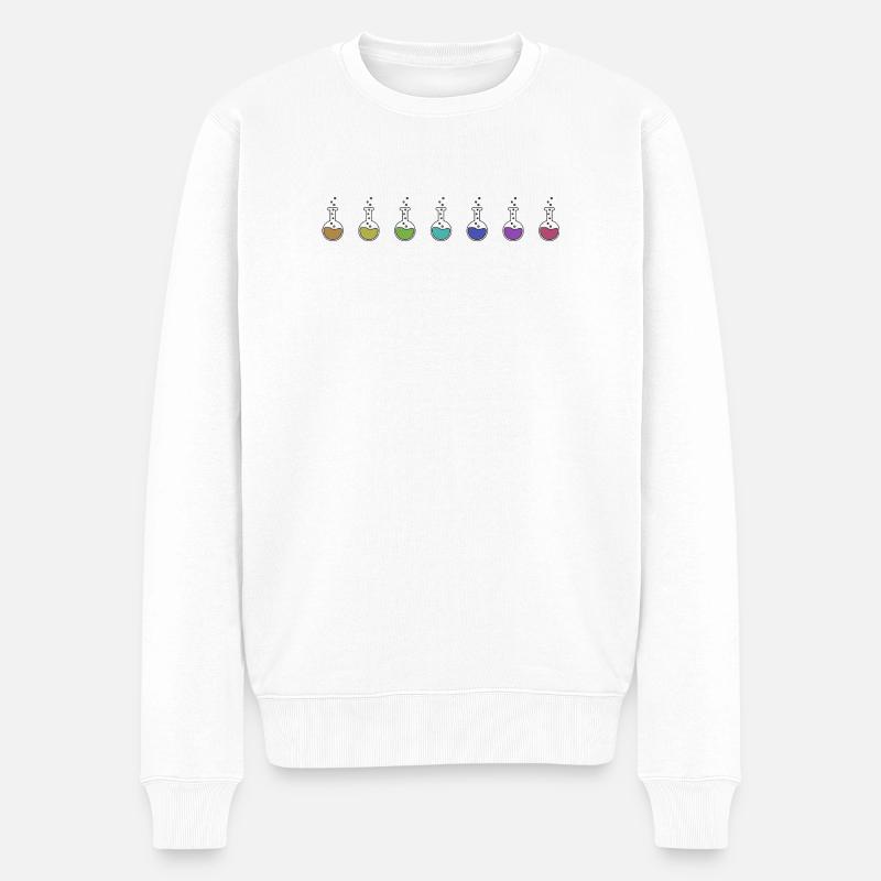 Chemie Experiment im Labor - Männer Premium Bio Pullover - Weiß
