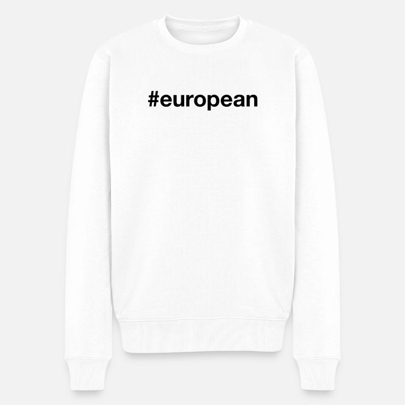 EUROPA Hashtag European Ich bin Europäer - Männer Premium Bio Pullover - Weiß