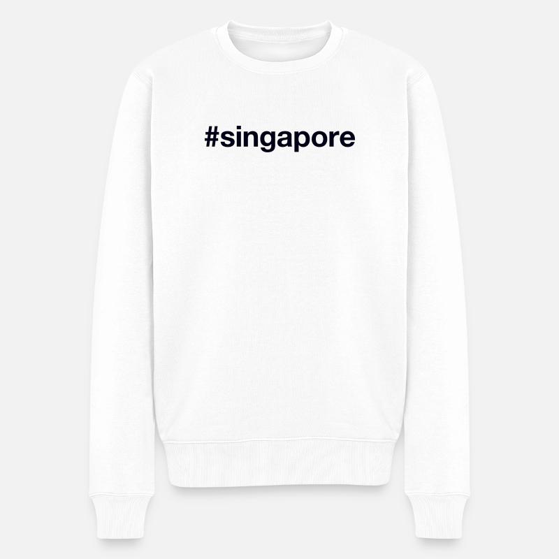 SINGAPOUR Hashtag Singapour - Pull Premium bio Homme - blanc