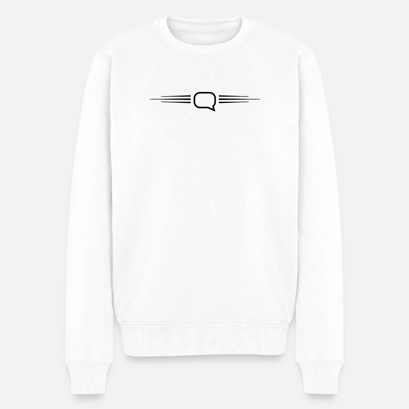 Sprechblase Linie - Männer Premium Bio Pullover - Weiß