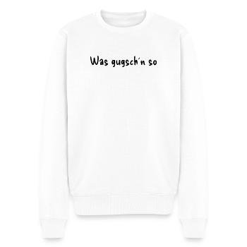 What do you see - Men's Premium Organic Jumper - white - Front - Thijin (182cm)