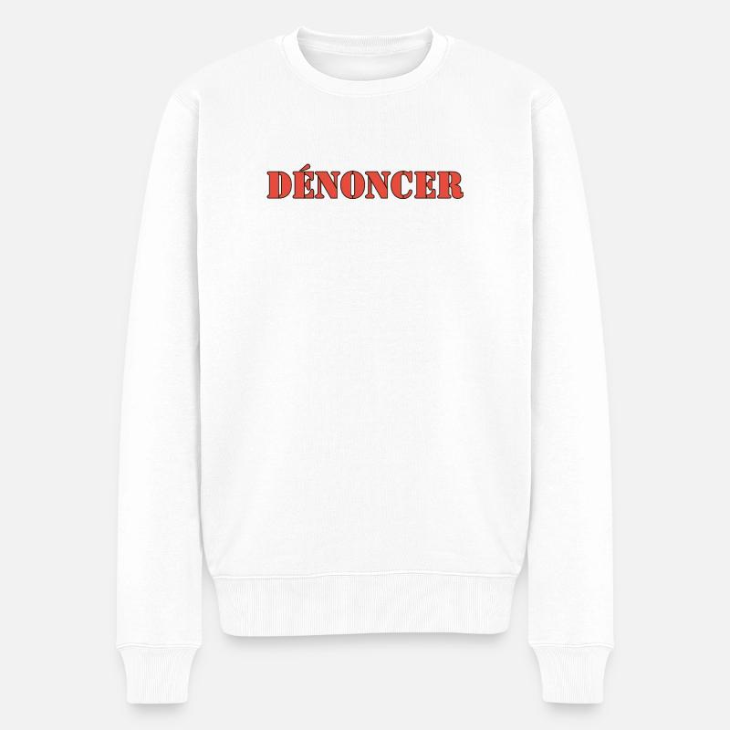 DÉNONCER - Pull Premium bio Homme - blanc