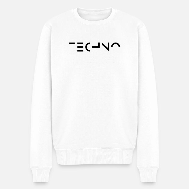 Minimal-Techno-Musik-Logo - Männer Premium Bio Pullover - Weiß