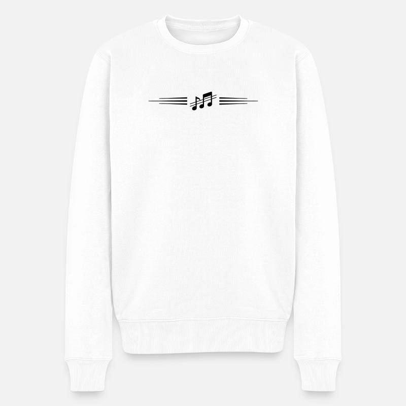 Ligne de notes de musique - Pull Premium bio Homme - blanc