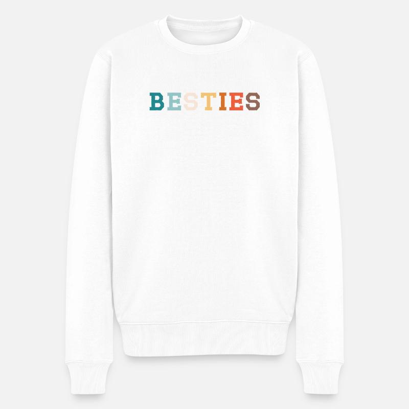 Besties - Männer Premium Bio Pullover - Weiß