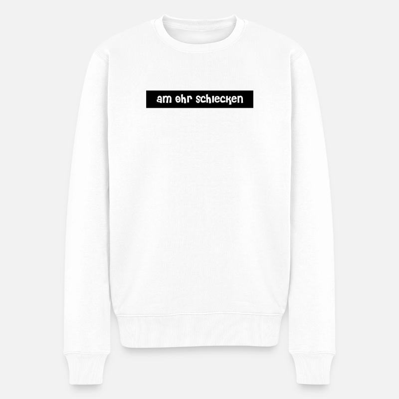 Ohr schlecken - Männer Premium Bio Pullover - Weiß