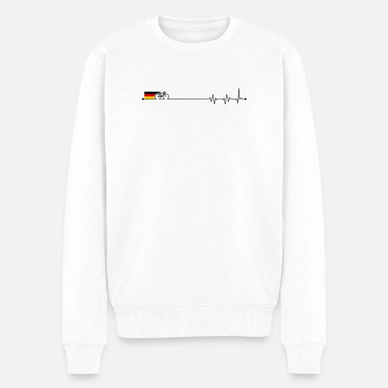 Deutschland Flagge Fahrrad - Männer Premium Bio Pullover - Weiß
