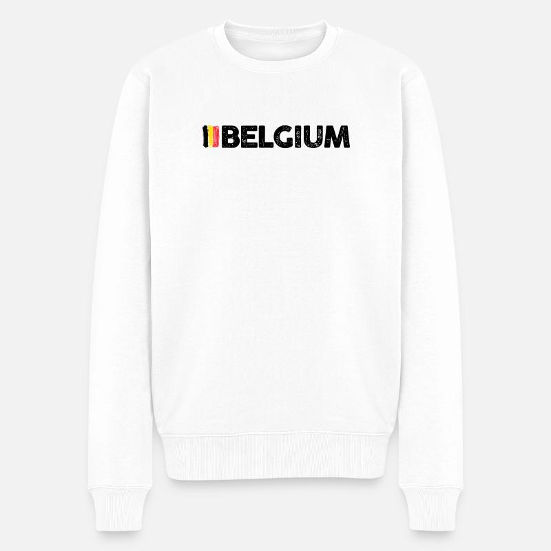 Drapeau de la Belgique - Pull Premium bio Homme - blanc