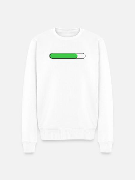 Average gauge Green (three quarters) - Men's Premium Organic Jumper - white