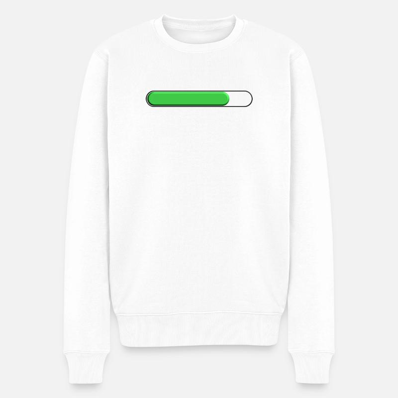 Jauge moyenne Vert (trois quart) - Pull Premium bio Homme - blanc