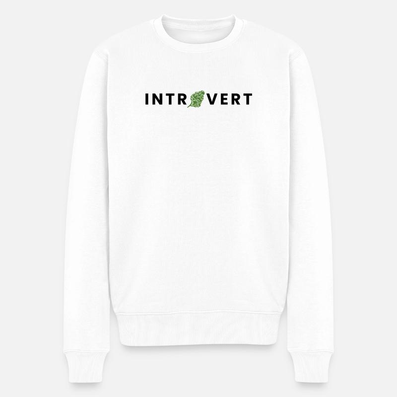 introvert - Männer Premium Bio Pullover - Weiß