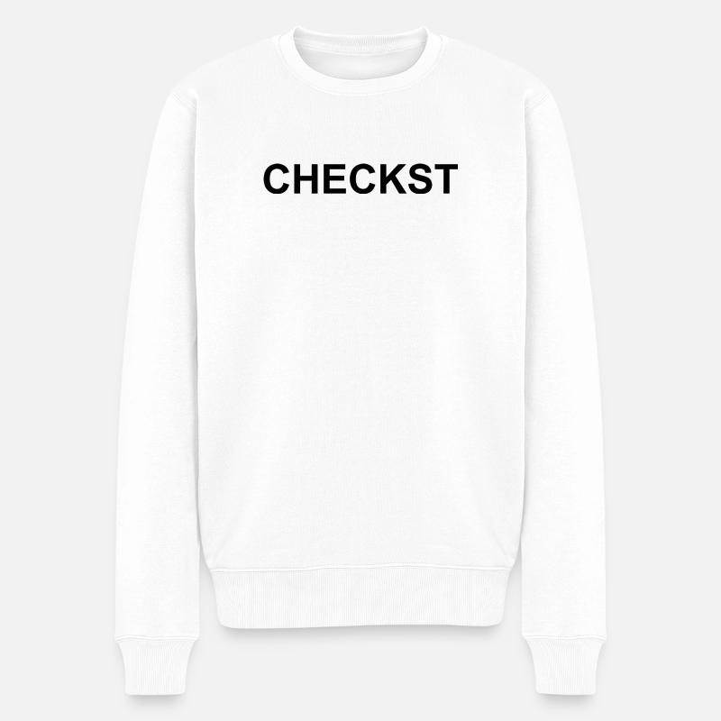 checkst schwarz - Männer Premium Bio Pullover - Weiß