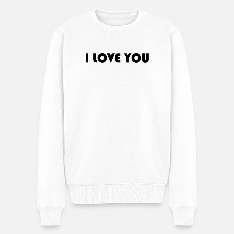 ICH LIEBE DICH. PAAR. GERADE VERHEIRATET. Junggesellinnenabschied - Männer Premium Bio Pullover - Weiß