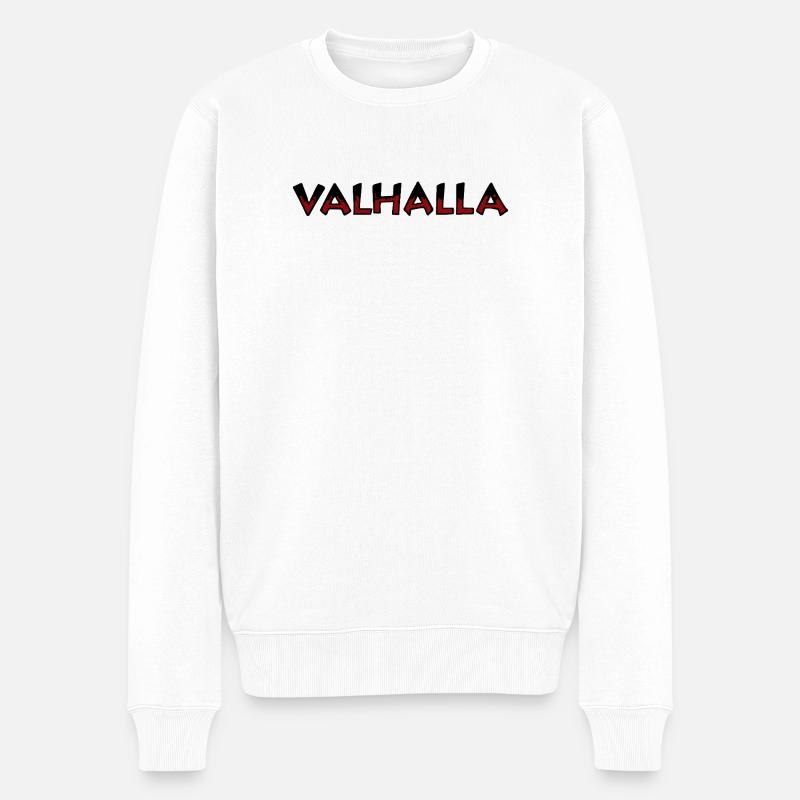 Valhalla Rune Rouge et Noir - Pull Premium bio Homme - blanc