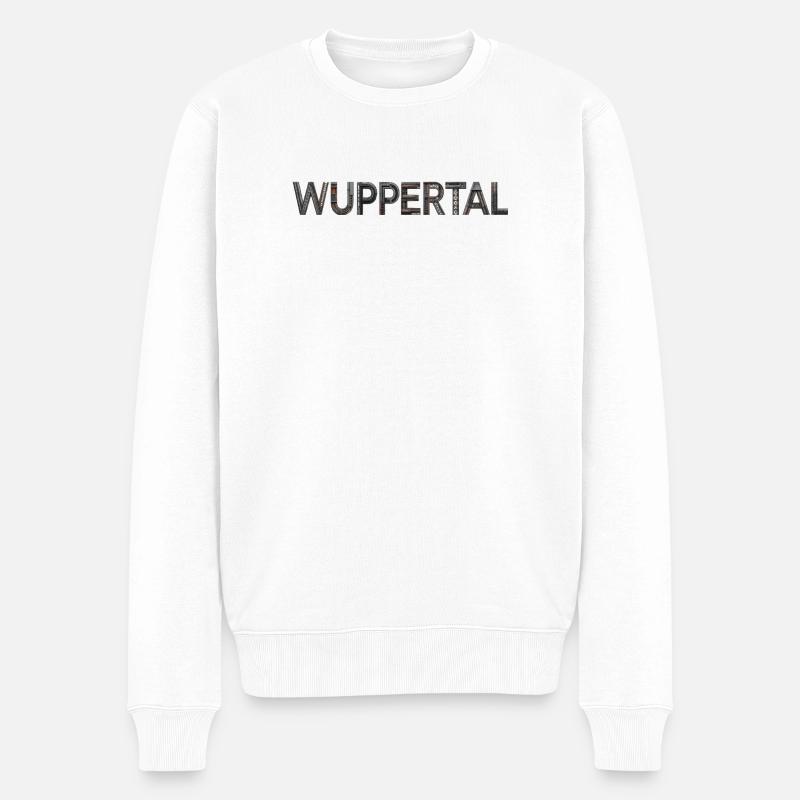 WUPPERTAL – Industrial Architectural Typography - Männer Premium Bio Pullover - Weiß