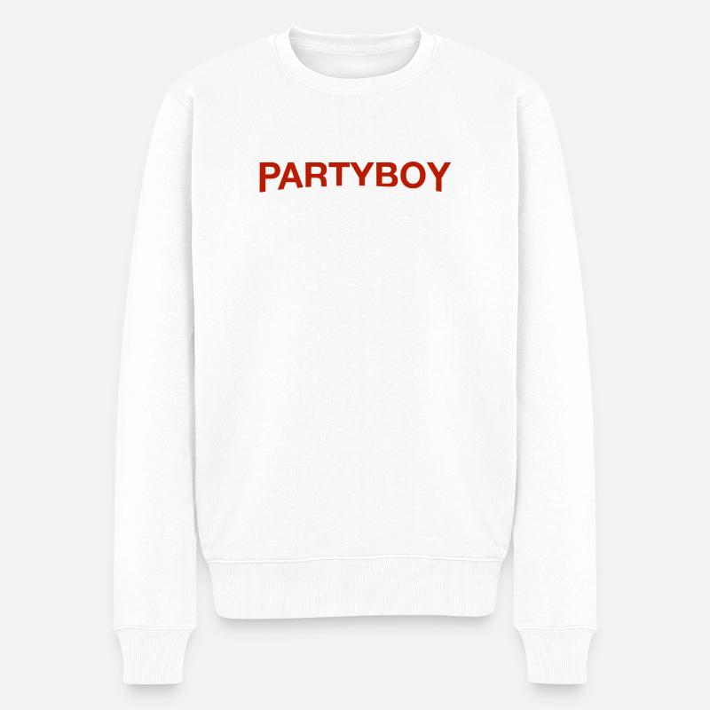 Partyboy - Männer Premium Bio Pullover - Weiß