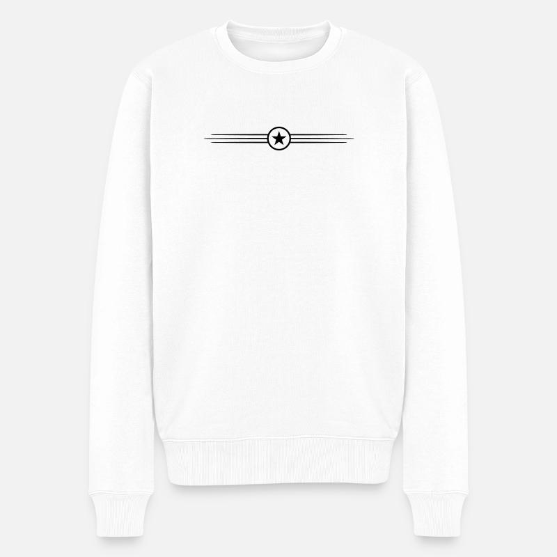Stern Linie Symbol - Männer Premium Bio Pullover - Weiß