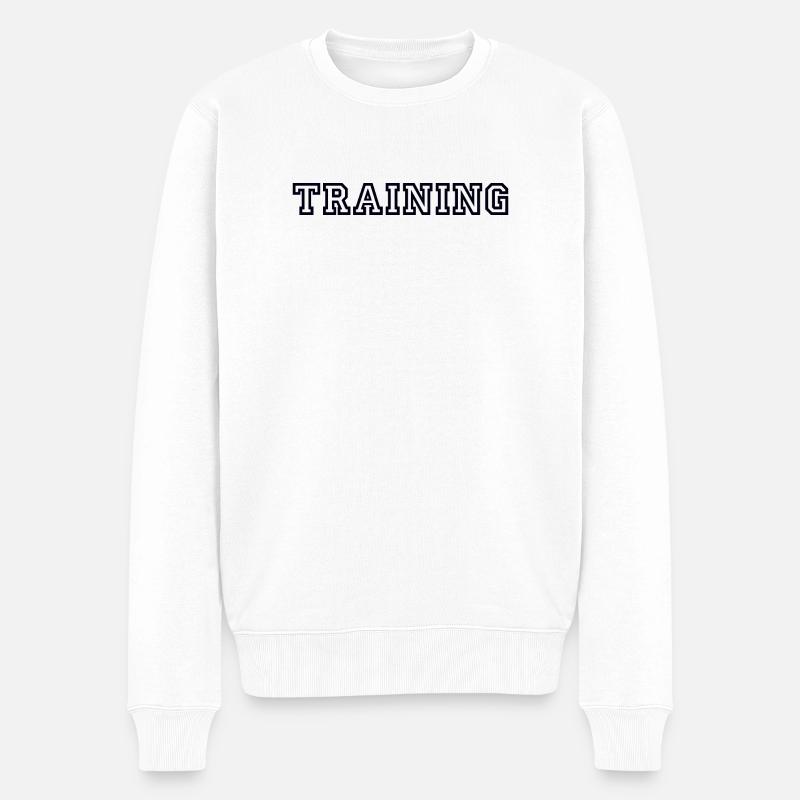 TRAINING Sport Fitness Workout - Männer Premium Bio Pullover - Weiß