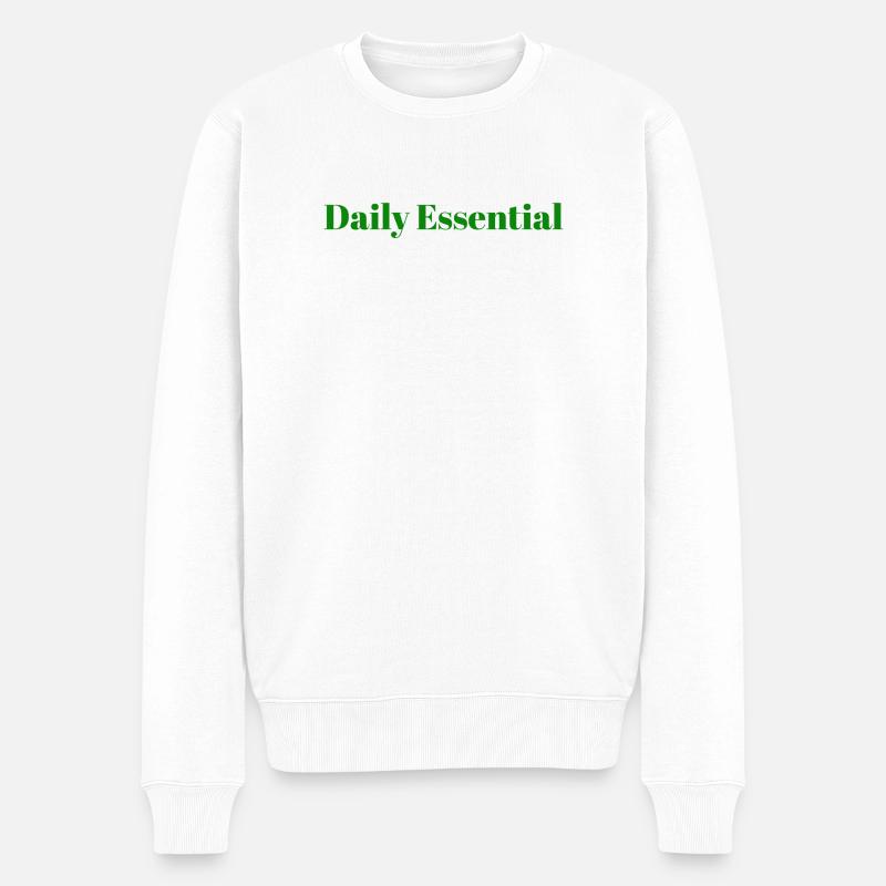 Daily Wear Essential - Männer Premium Bio Pullover - Weiß