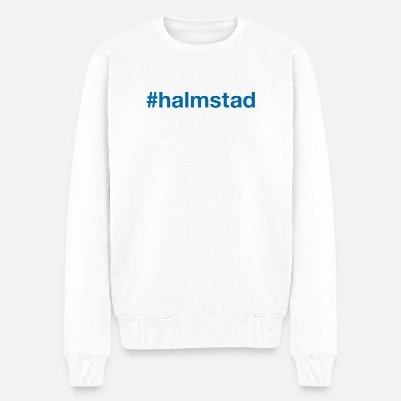 Halmstad Sverige Sweden Schweden - Männer Premium Bio Pullover - Weiß