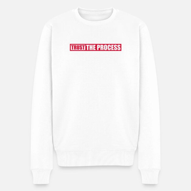 faire confiance au processus Devis - Pull Premium bio Homme - blanc