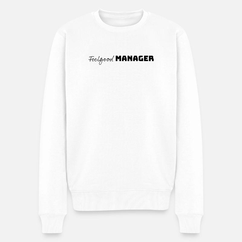 Design Feelgood Manager schwarz - Männer Premium Bio Pullover - Weiß