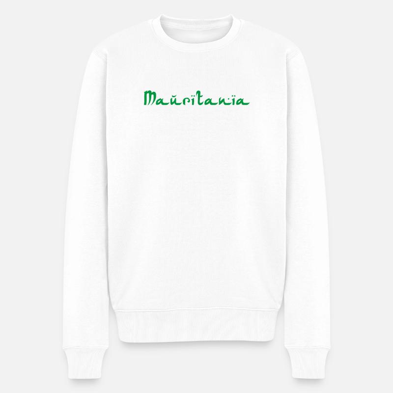 Mauritania Mauretanien - Männer Premium Bio Pullover - Weiß