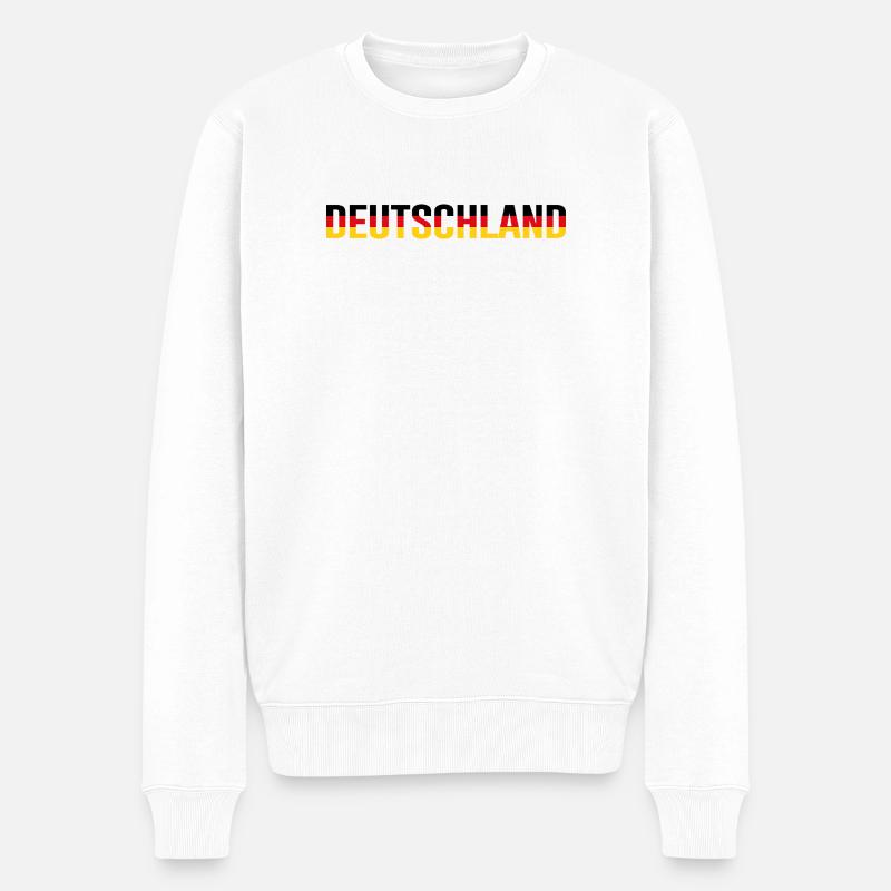 ALLEMAGNE – Bannière en gras aux couleurs du drapeau - Pull Premium bio Homme - blanc