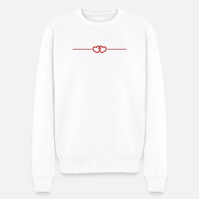 Herzen Liebe Symbol - Männer Premium Bio Pullover - Weiß